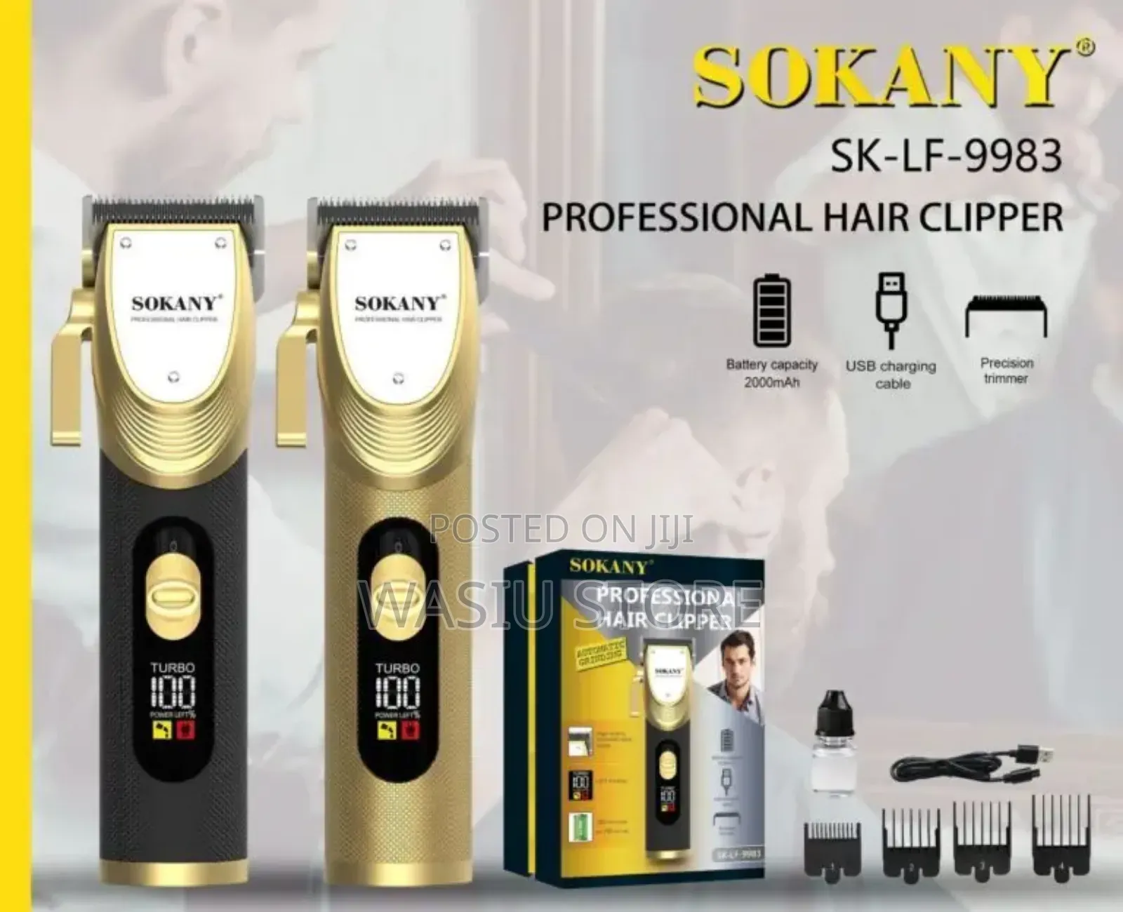 Sokany Hair Clipper 2000mah Lithium Battery