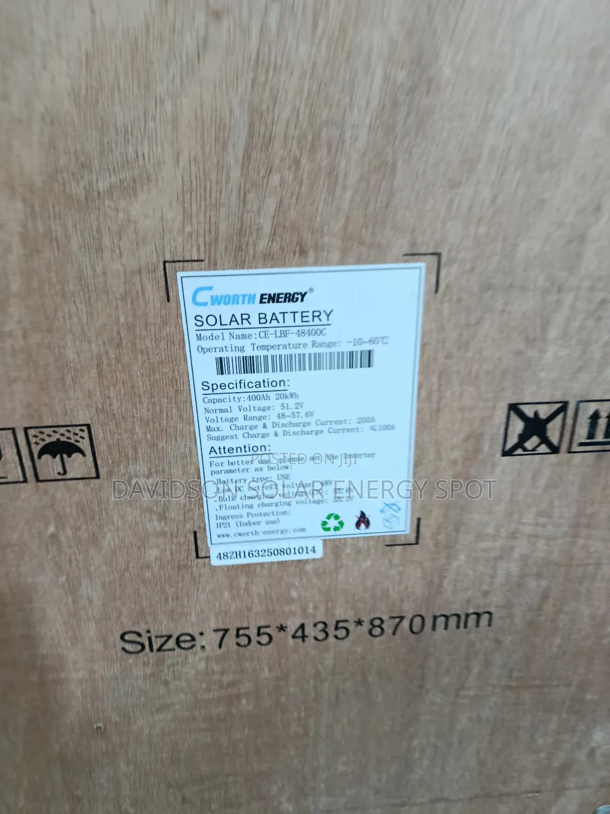 20kwh Cworth Solar Lithium Ion Battery
