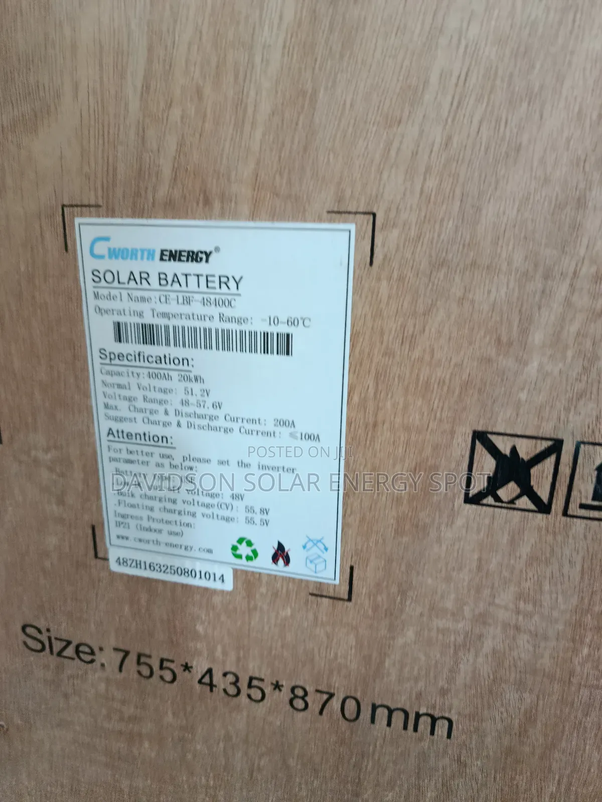 15kwh Cworth Solar Lithium Ion Battery