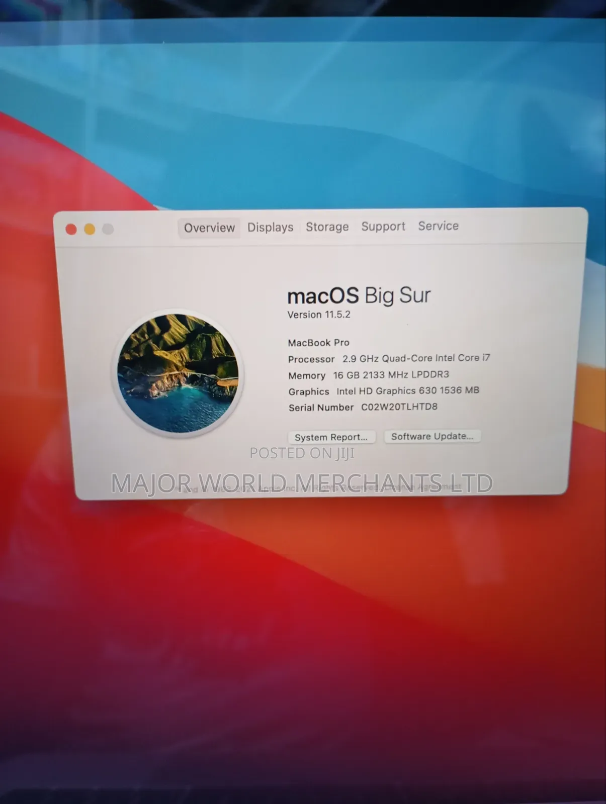 Laptop Apple MacBook Pro 2017 16GB Intel Core I7 SSD 512GB