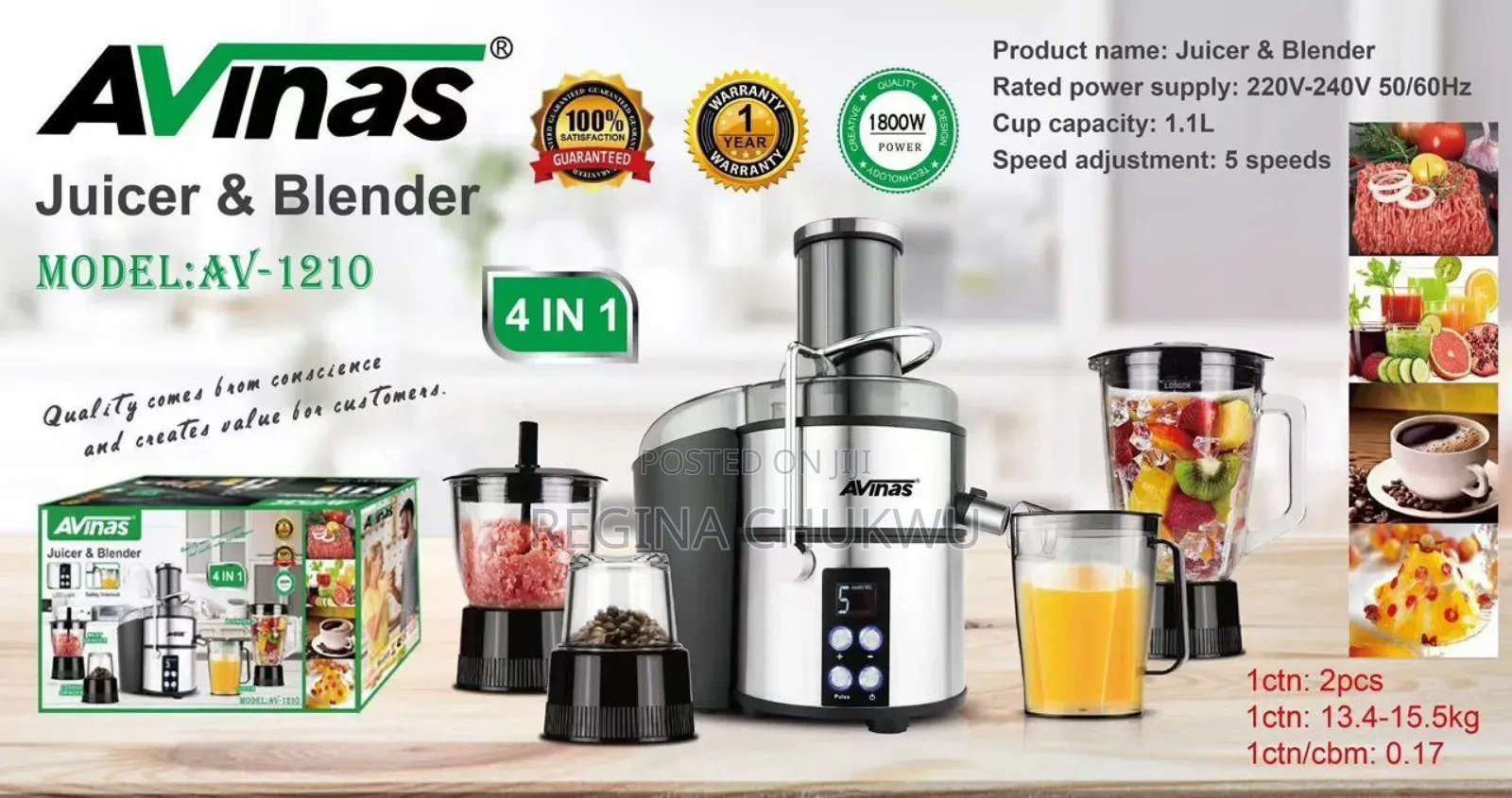 4in1 Quality Stainless Juicer and Blender