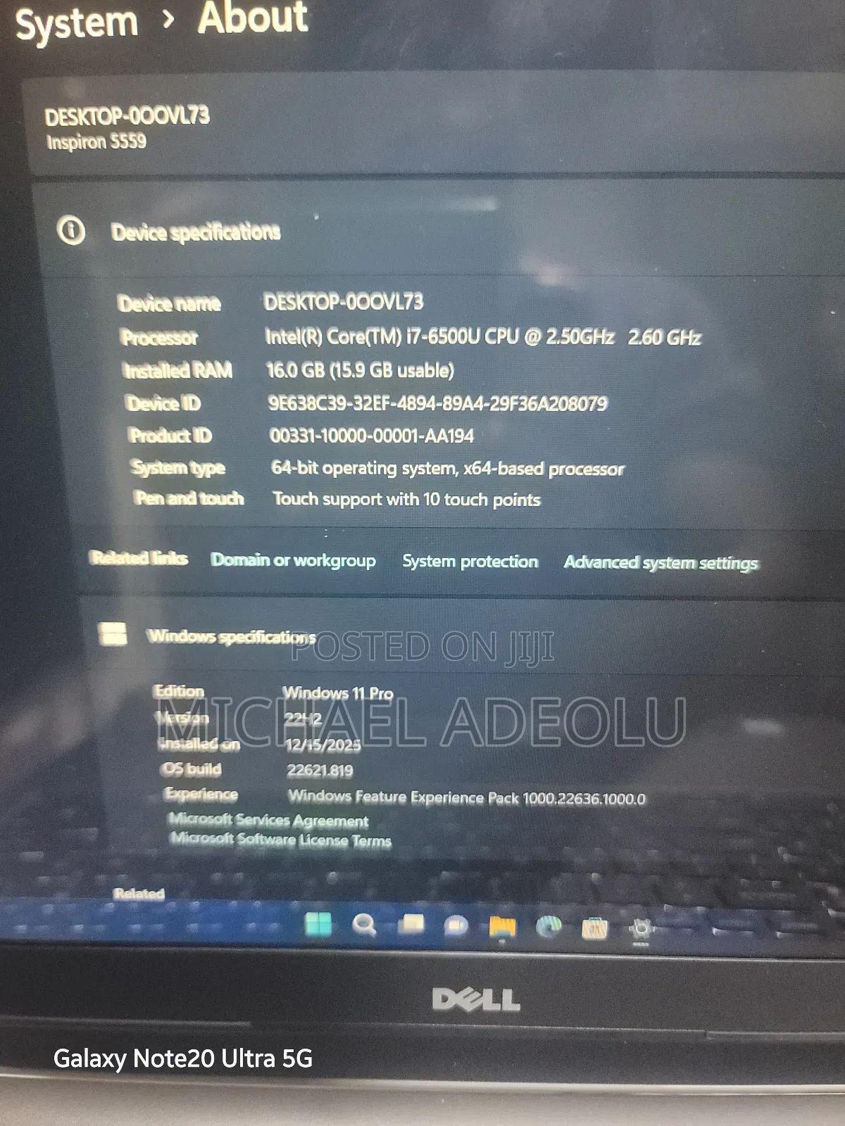 Laptop Dell Inspiron 15 5000 16GB Intel Core i7 HDD 1T