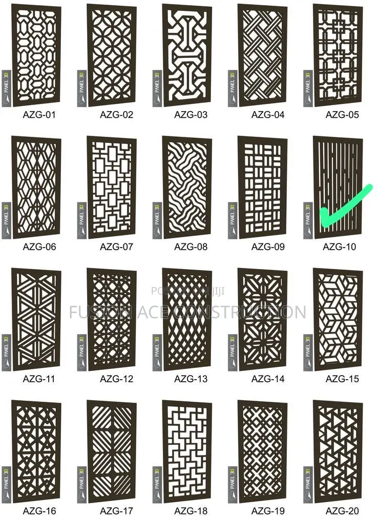 Laser Cut Perforated in Various Designs