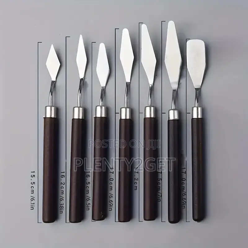 7pcs Set of Stainless Steel Palette Knives - Ideal for Oil Painting