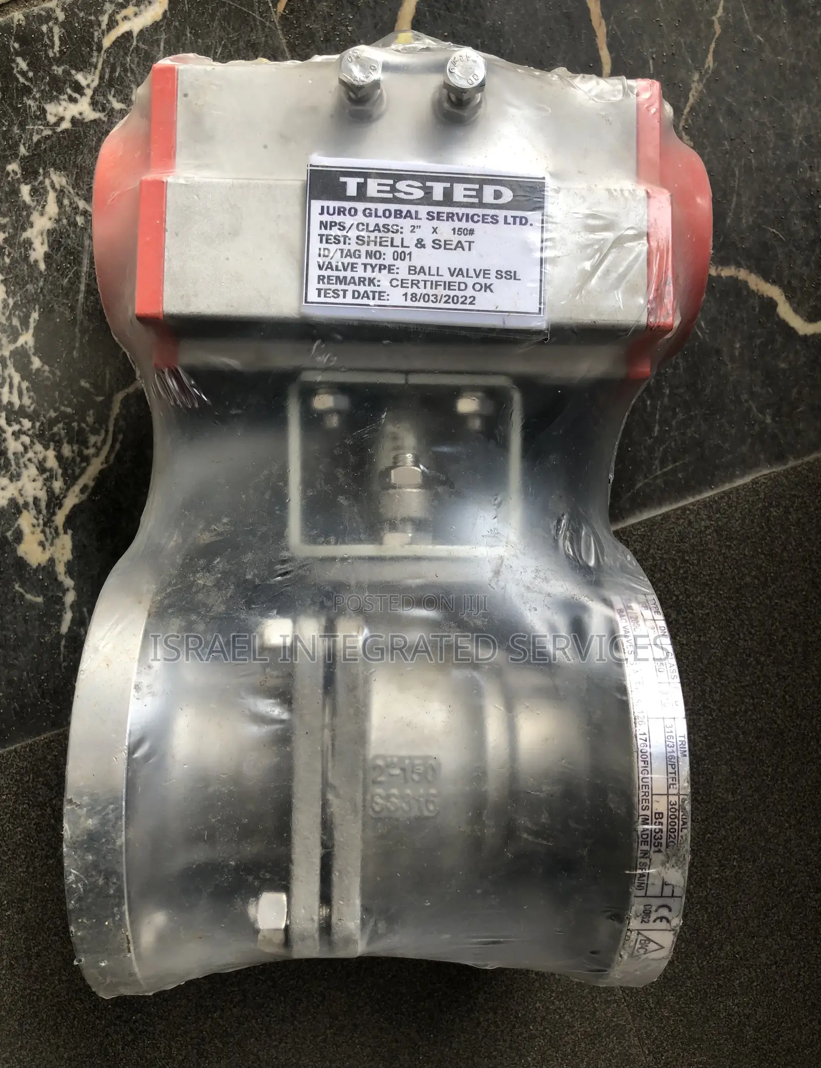 Ball Valve Stainless Steel With a Pneumatic Actuator (2” X150)