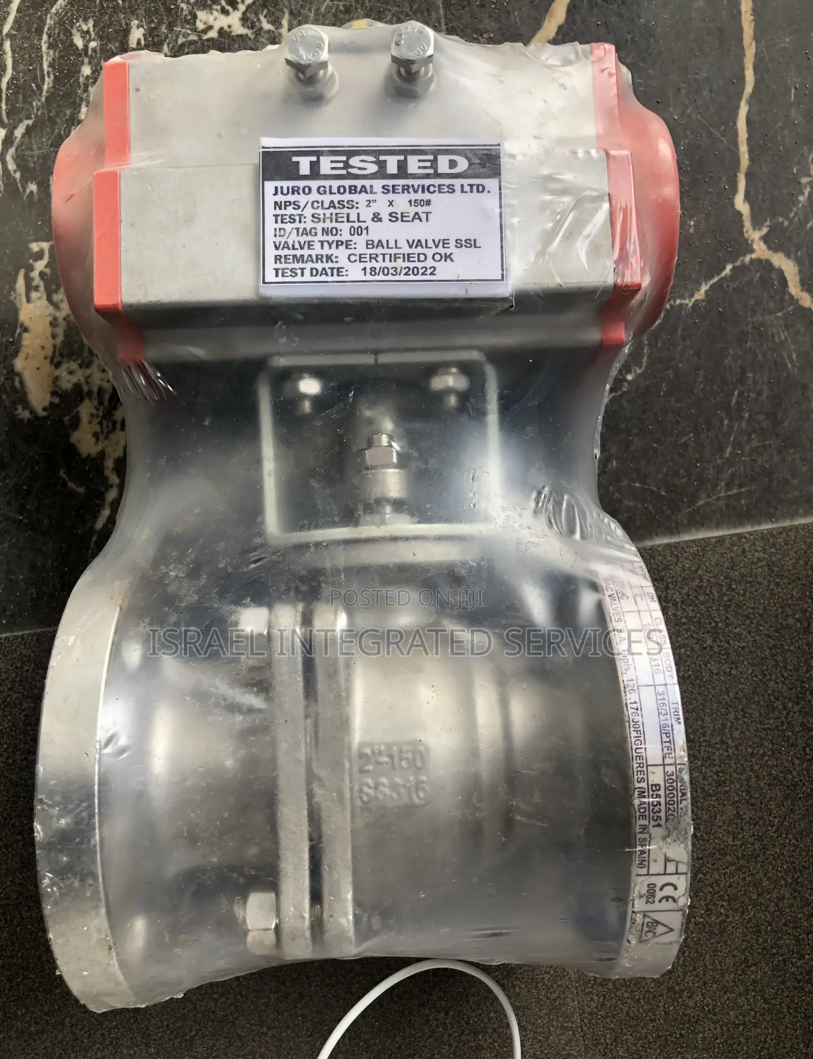 Ball Valve Stainless Steel With a Pneumatic Actuator (2” X150)