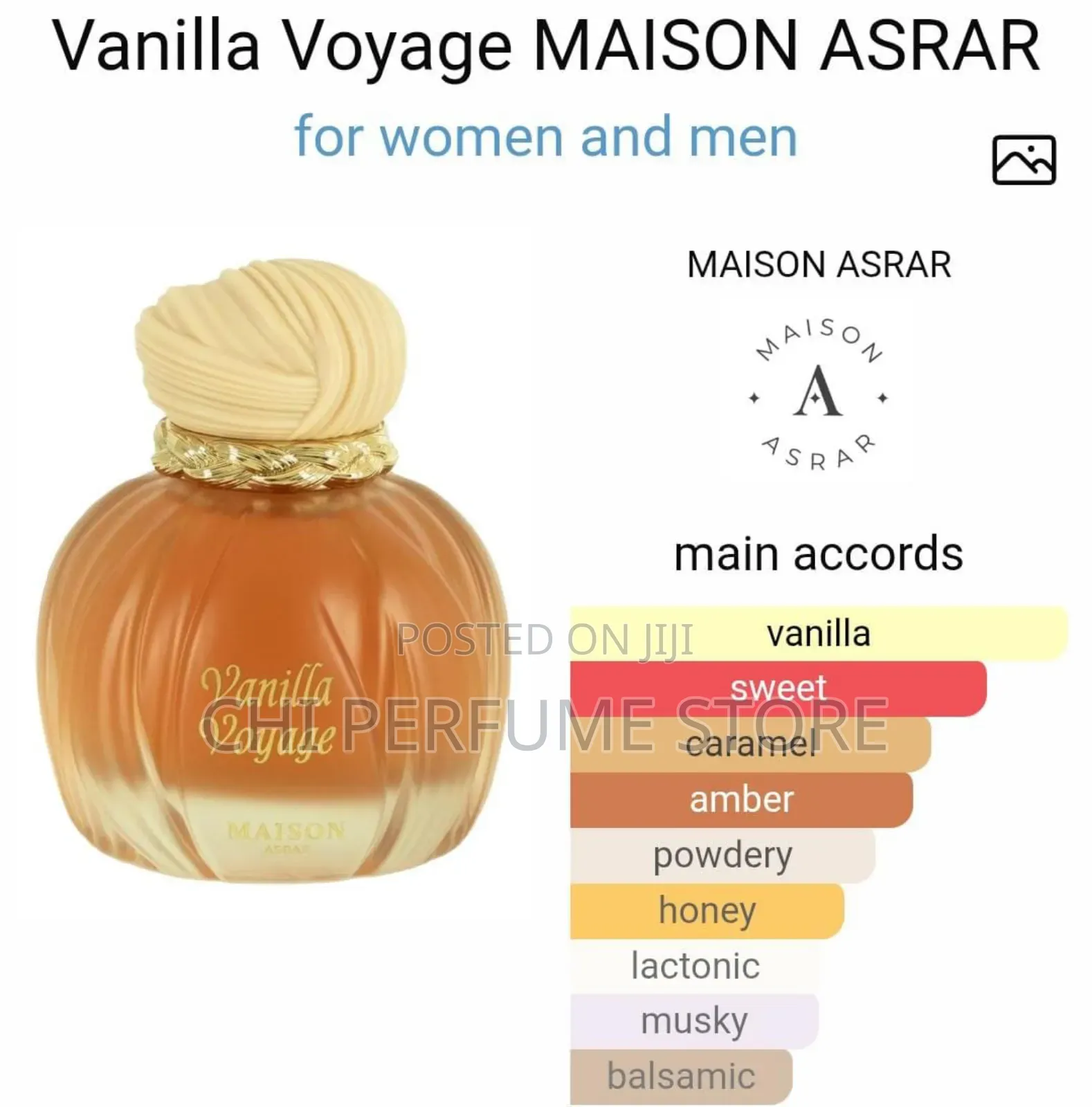 Vanilla Voyage Maison Asrar Edp 100ml for Women and Men