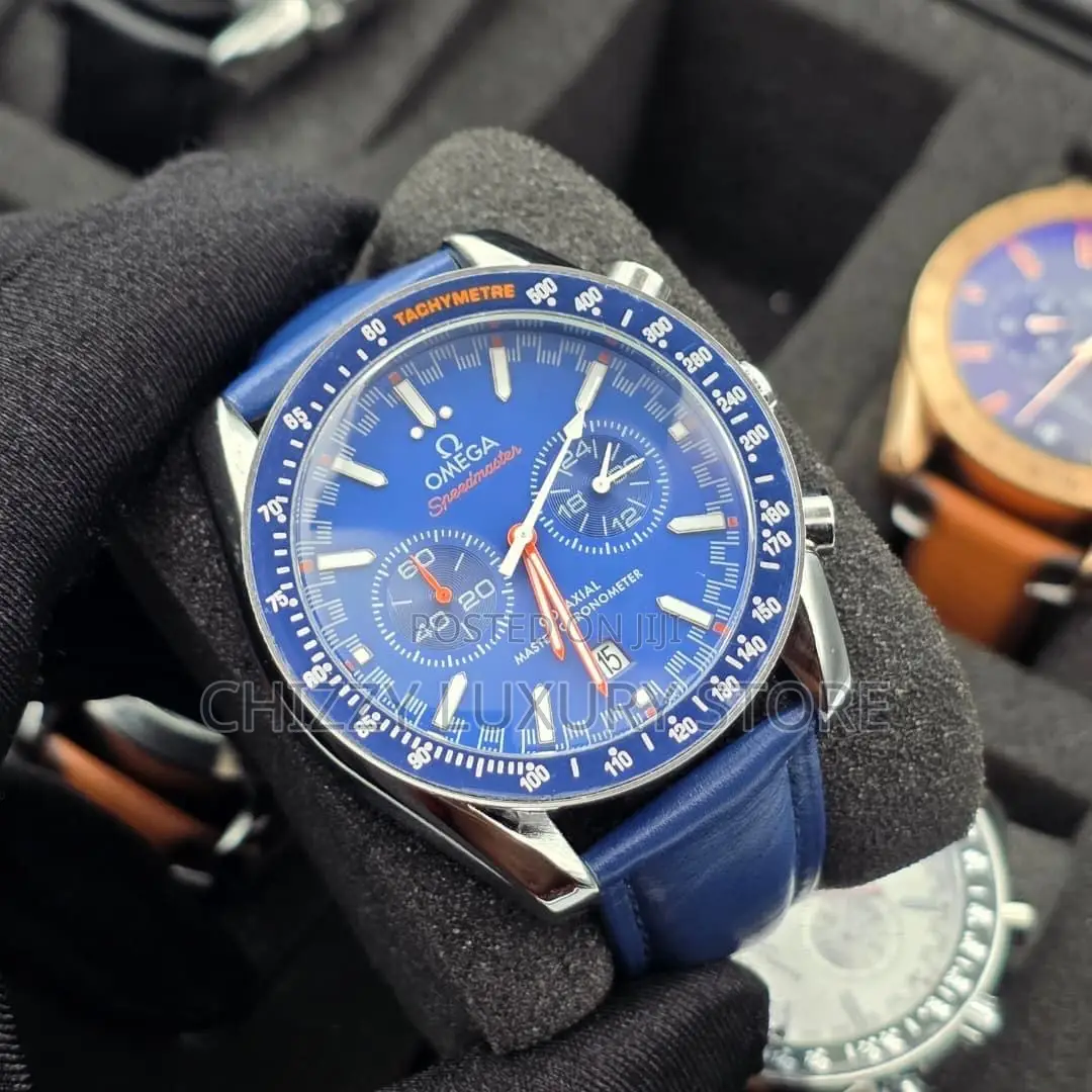 Omega Quality Luxury Men Genuine Leather Wristwatch