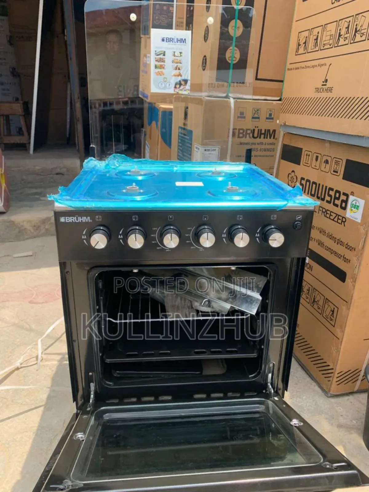 Bruhm Gas Cooker Bgc-5540ib – 4 Gas, Single Burner Oven,