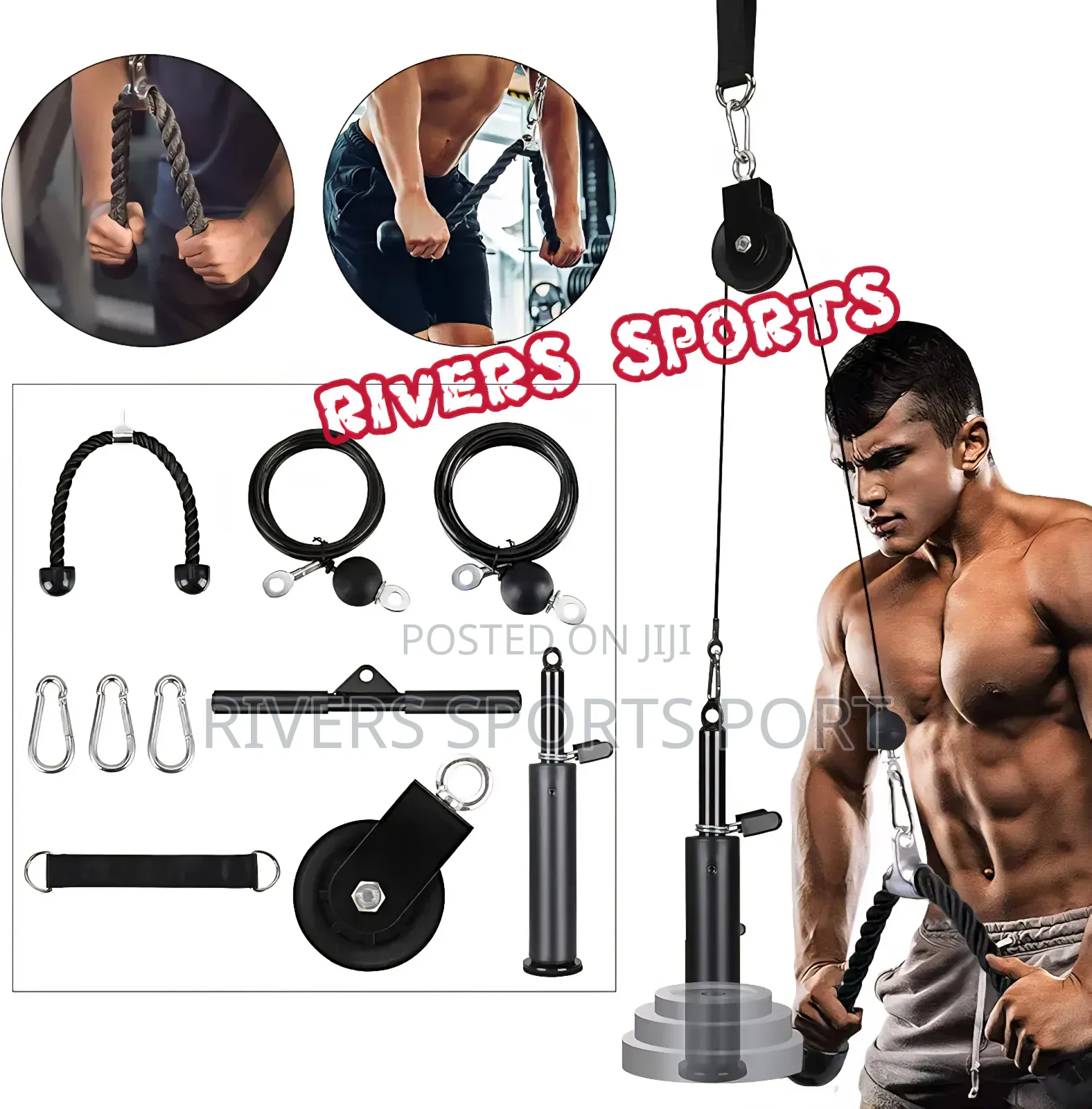 Mikolo Fitness Lat Lift Pulley System, Dual Cable Machine(70'' 90'')