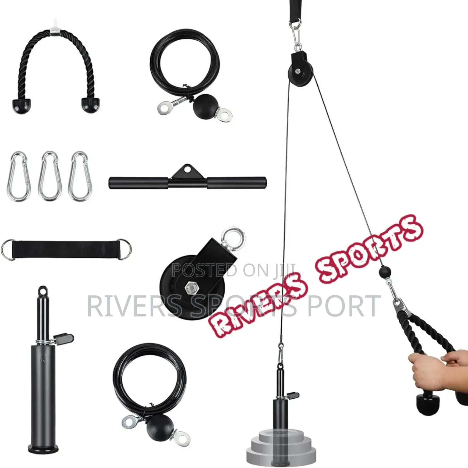 Mikolo Fitness Lat Lift Pulley System, Dual Cable Machine(70'' 90'')