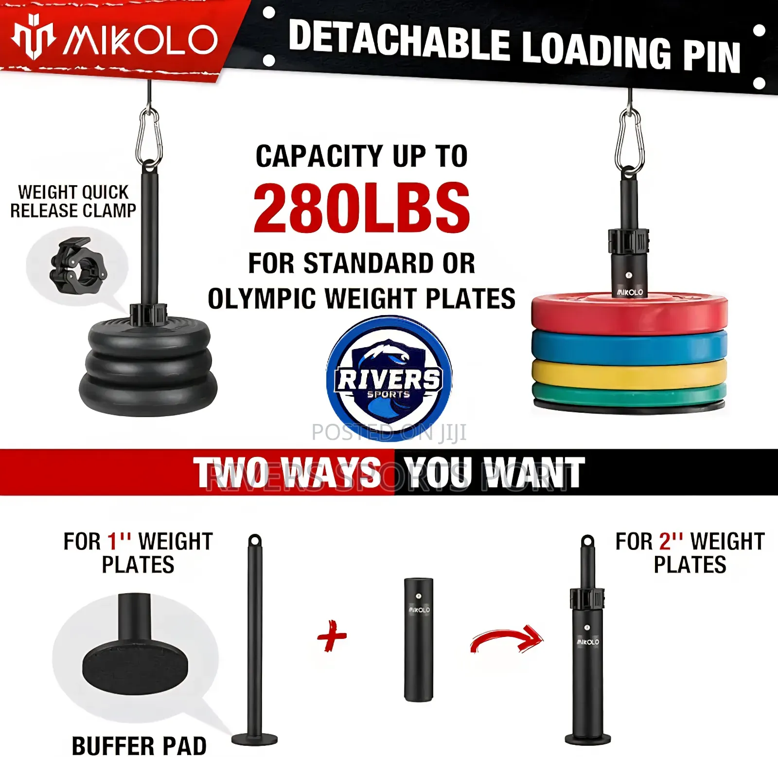 Mikolo Fitness Lat Lift Pulley System, Dual Cable Machine(70'' 90'')