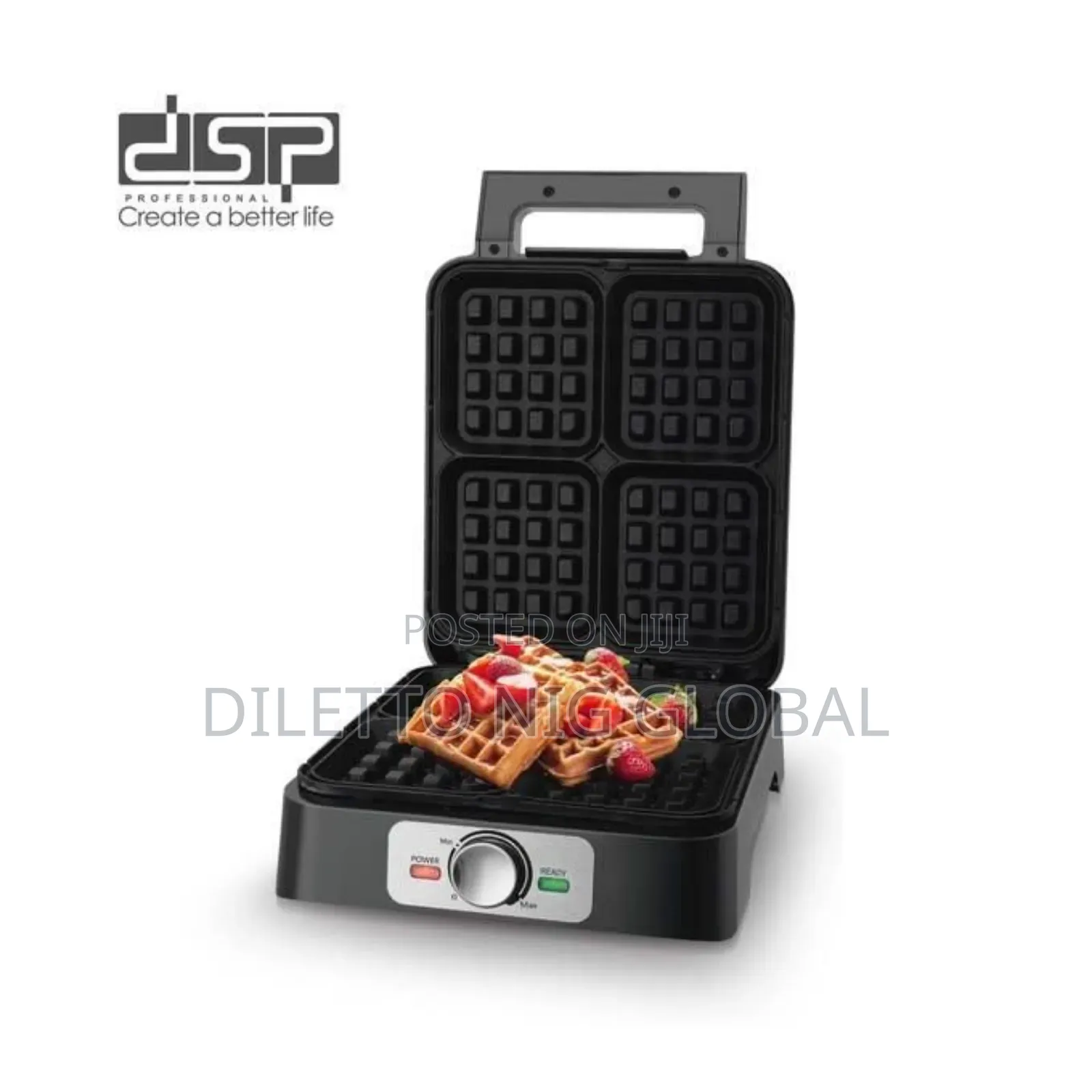 DSP 4 Slice Waffle Maker/Nonstick Coating/Overheat Protection