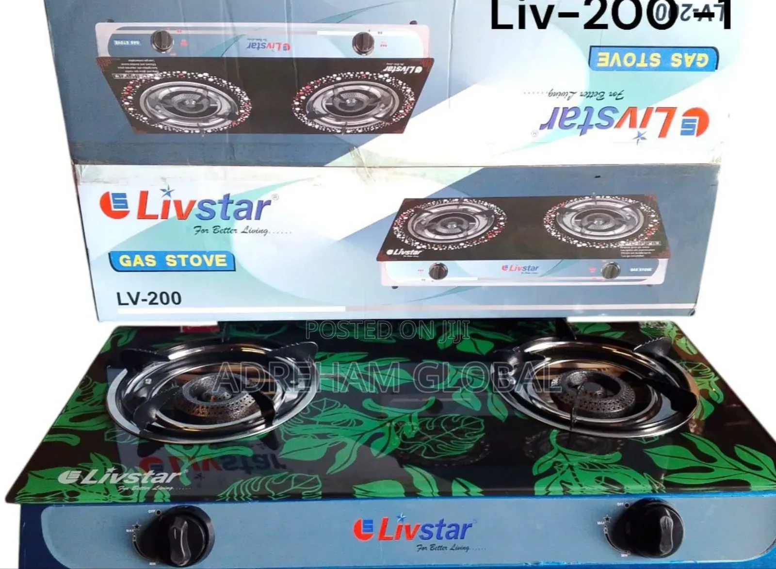 Livestar 2 Burners Glass Top Gas Burner
