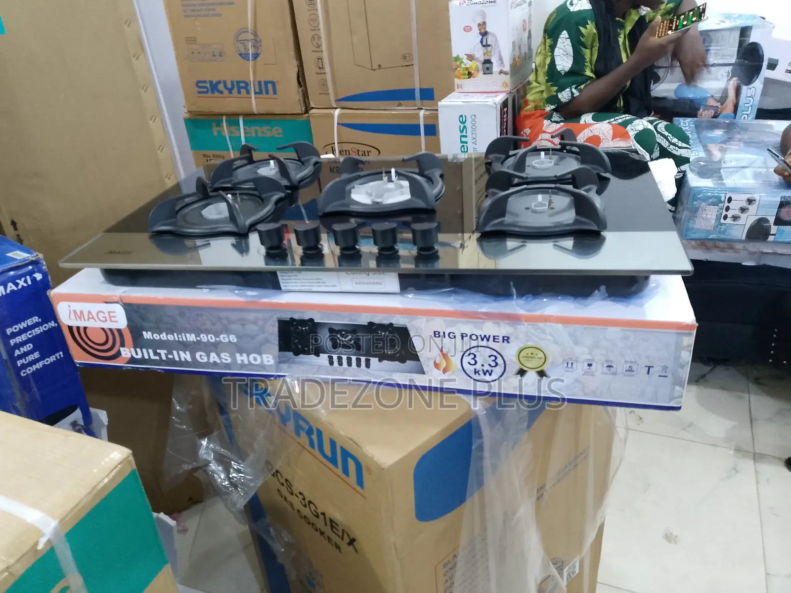 Image Five-Burner Gas Hob With Wide 90×60 Cm Cooking Surface