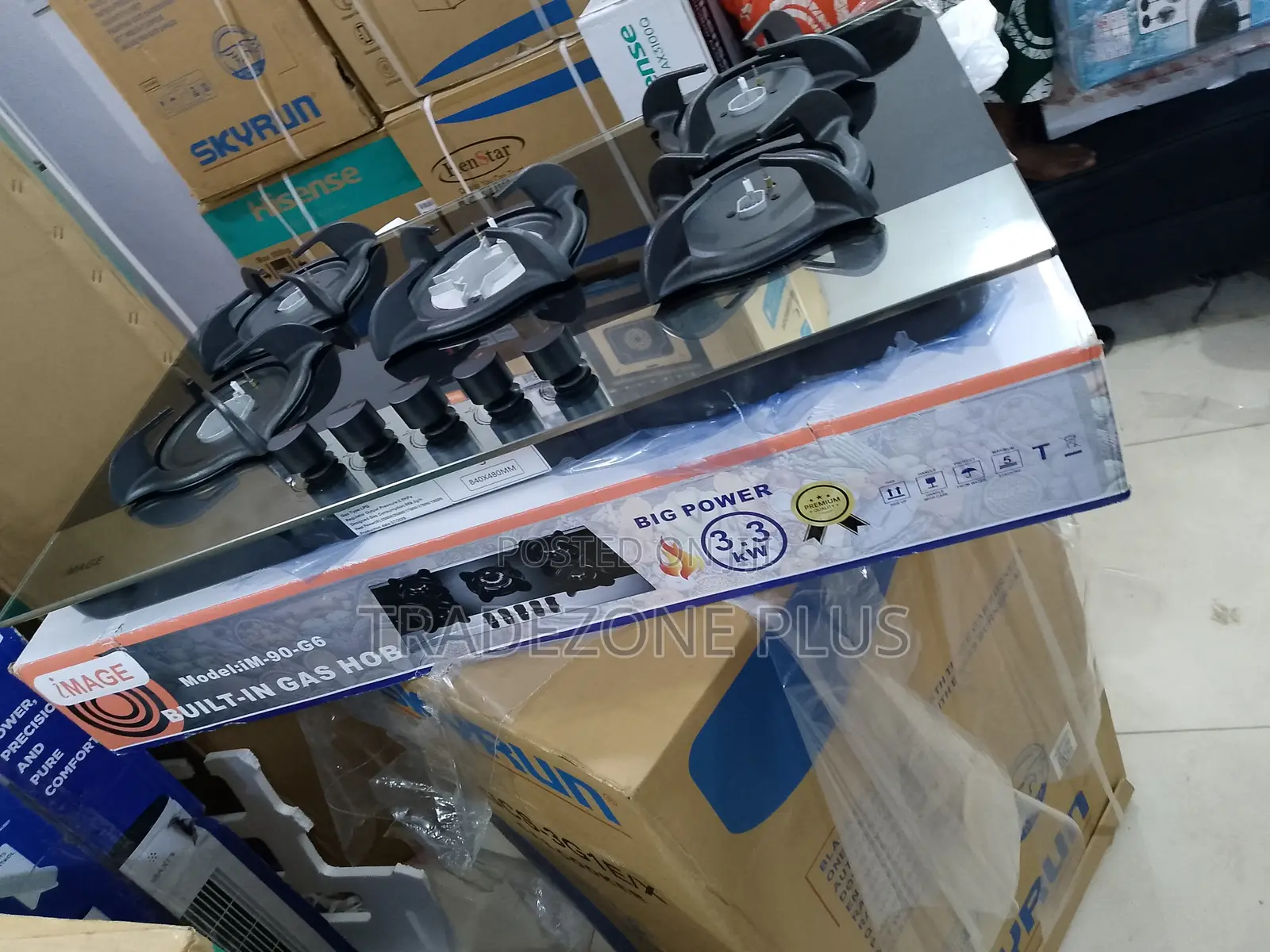 Integrated 90 Cm Image Gas Hob With Central High-Output Burner