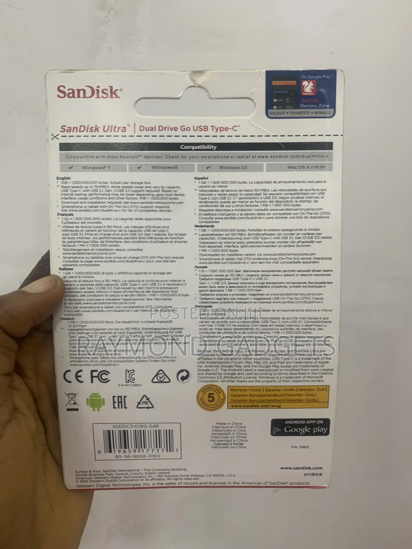 Sandisk Dual Drive Go Usb Type-c 16gb