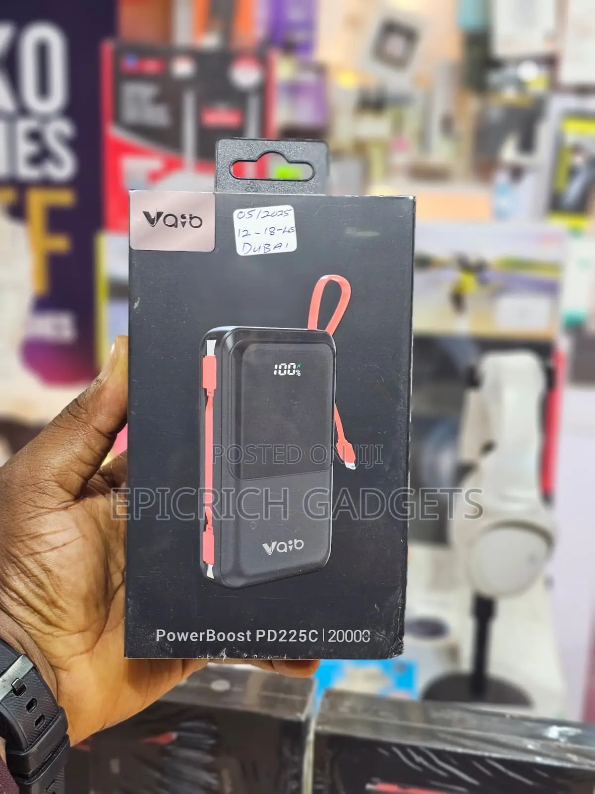 Vaib Powerboost 20,000mah Powerbank With Cable