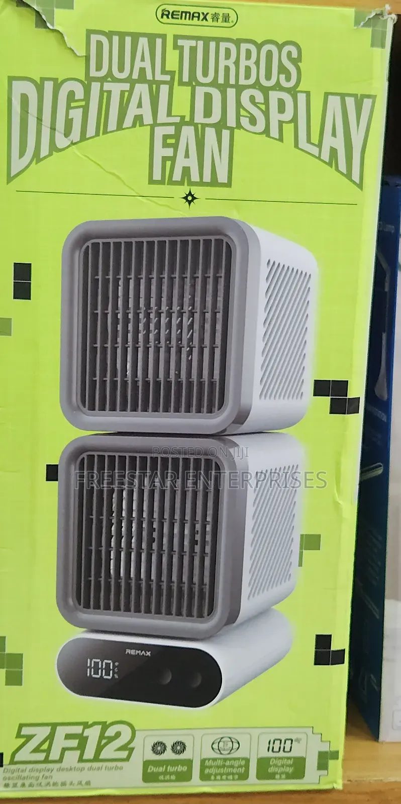 Remax Rs-Zf12 Digital Display Dual Turbo Oscillating Fan