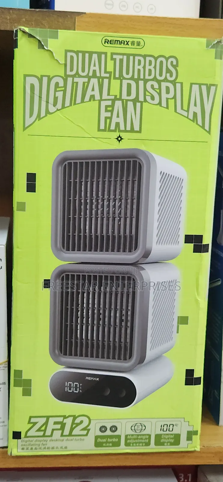Remax Rs-Zf12 Digital Display Dual Turbo Oscillating Fan