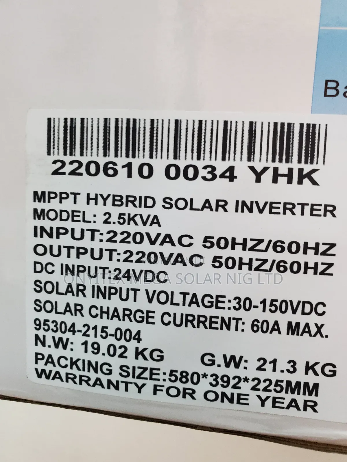 Yohako 2.5kva 24v Inverter Hybrid