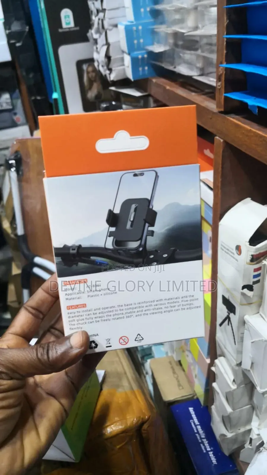 Pz-8001 Universal Bicycle Phone Holder – 360° Clip Mount