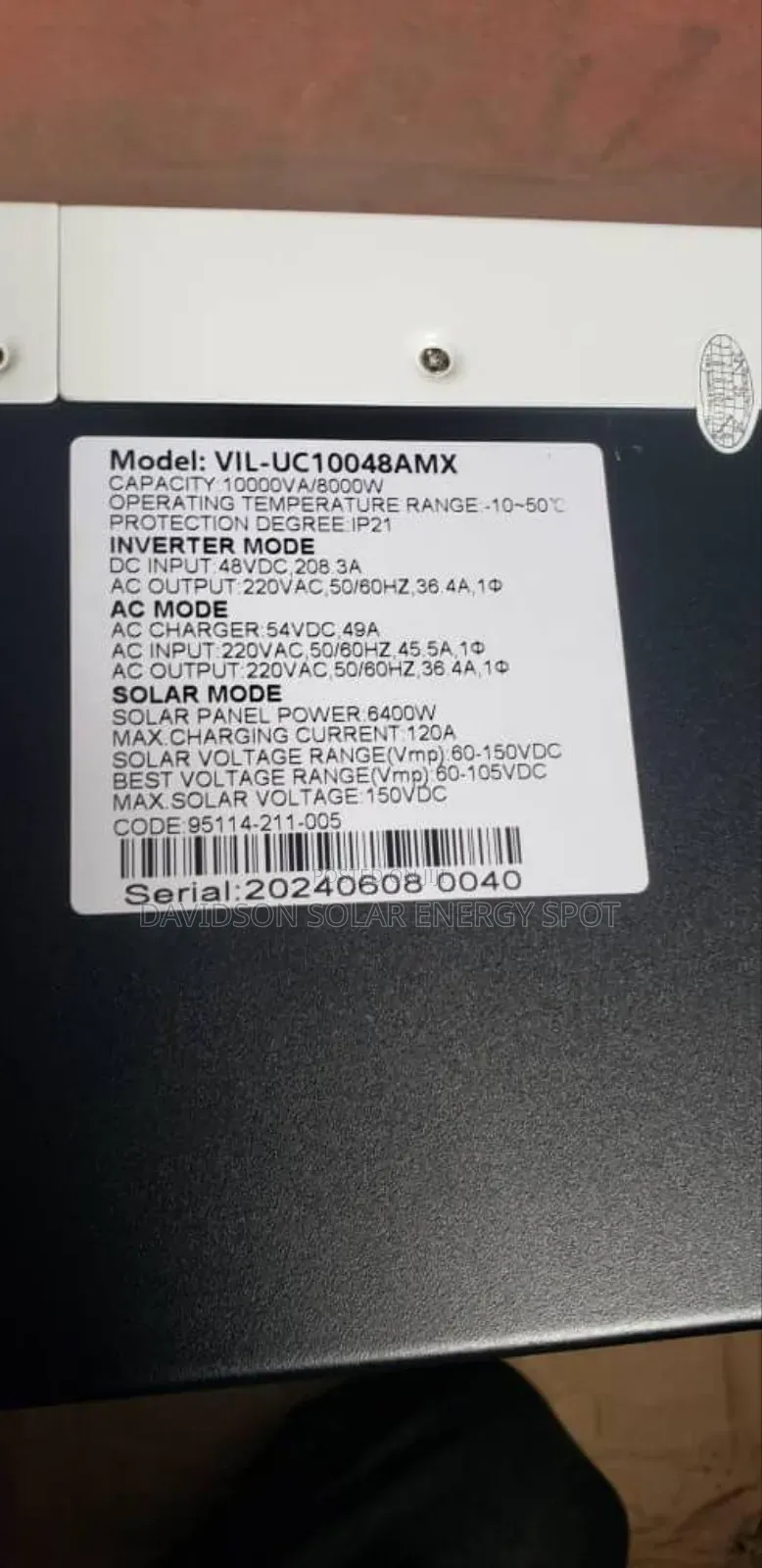 10kva 48v Vil Lucas Solar Inverter Hybrid