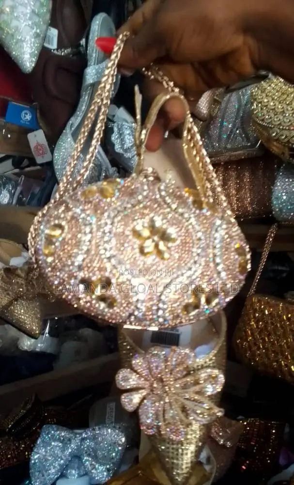 Designer Gold Matching Bag and Shoe