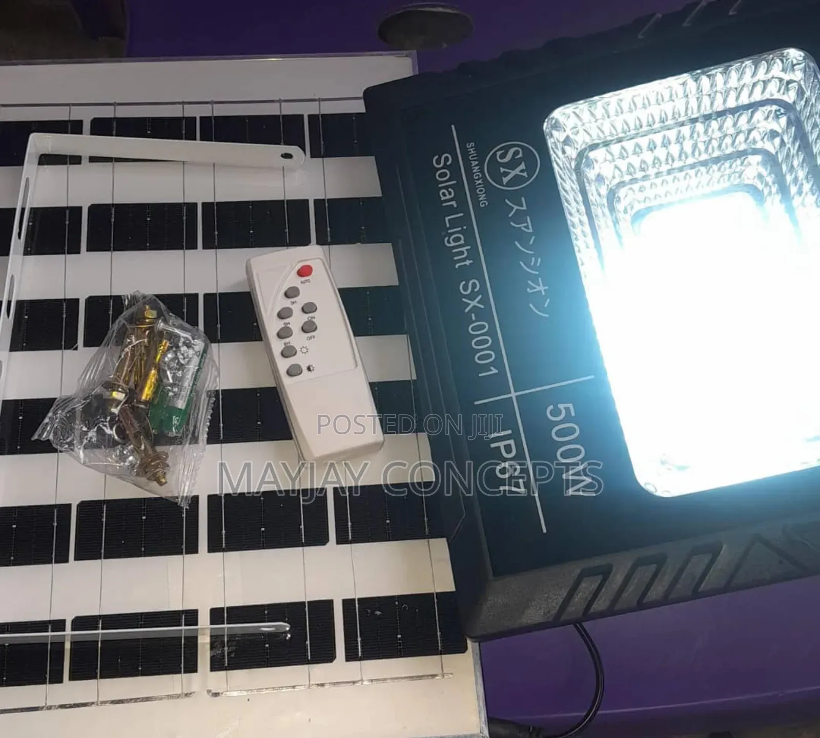 Sx 500w Led Solar Floodlight With High Quality Solar Panel Cell-Remote