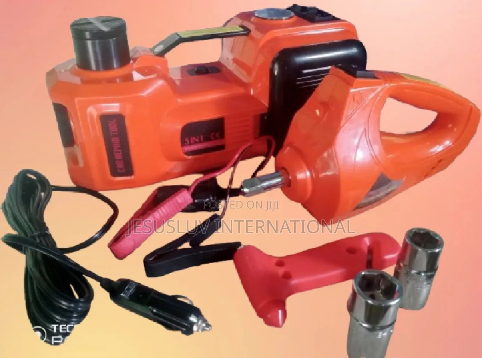 4-in-1 Electric Quick Car Jack 5 Ton, Tire Inflator Impact Wrench