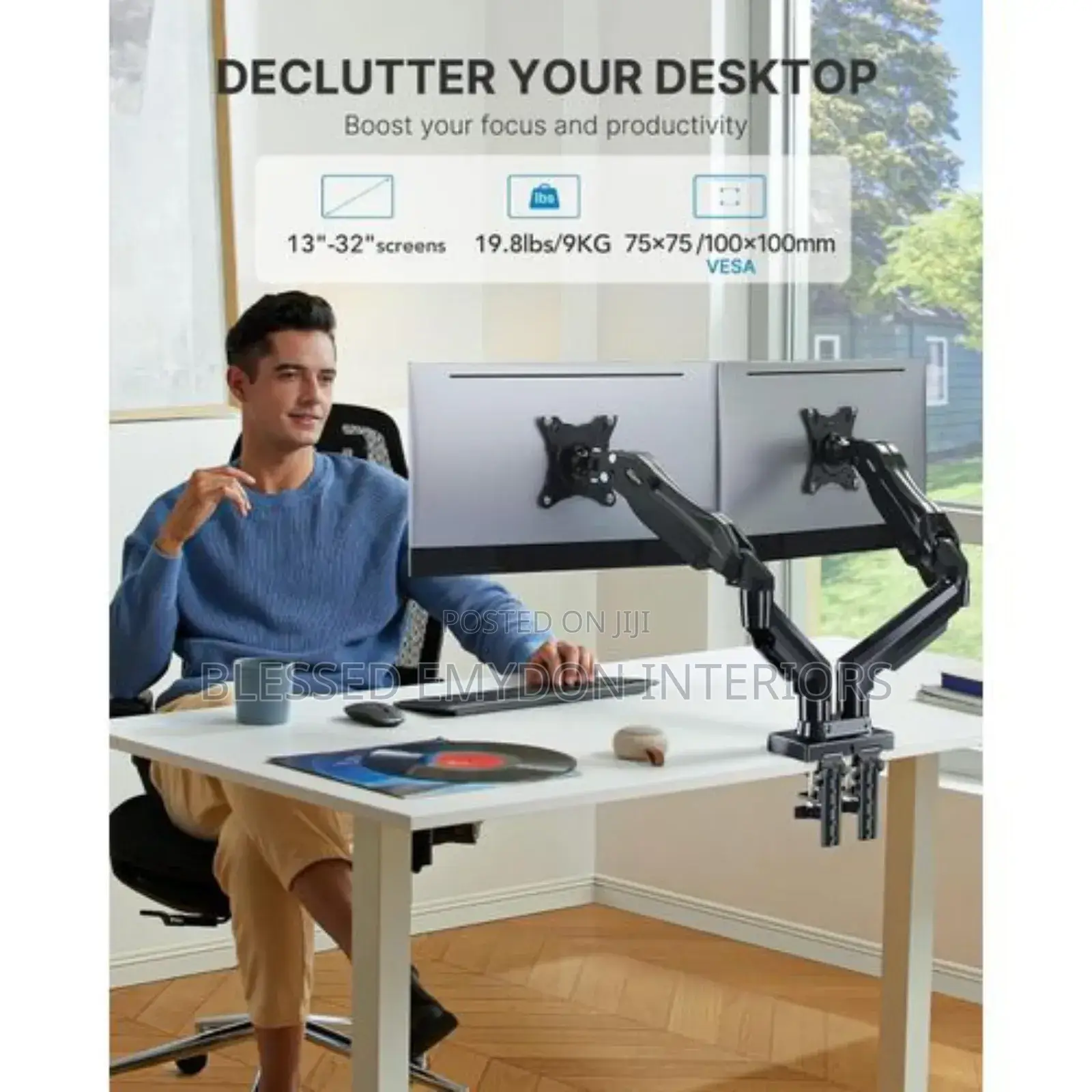 Monitor Stand 13 to 32 Inch Swivel Vesa Bracket With C Clamp