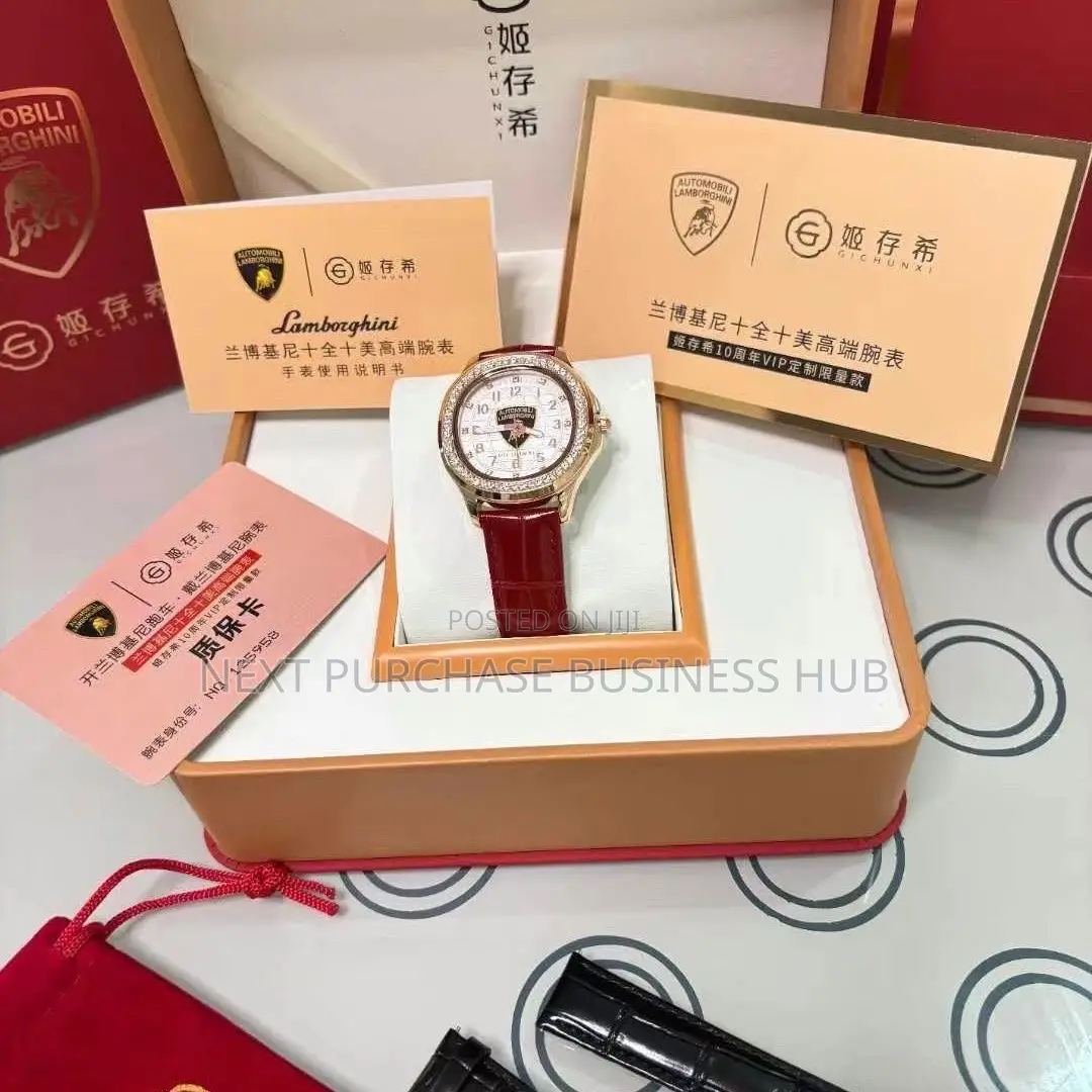 Lamborghini Luxury Female Leather Wristwatch- 2in1 High Quality Straps