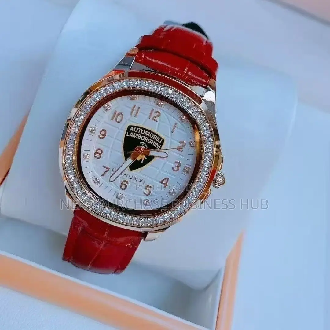 Lamborghini Luxury Female Leather Wristwatch- 2in1 High Quality Straps