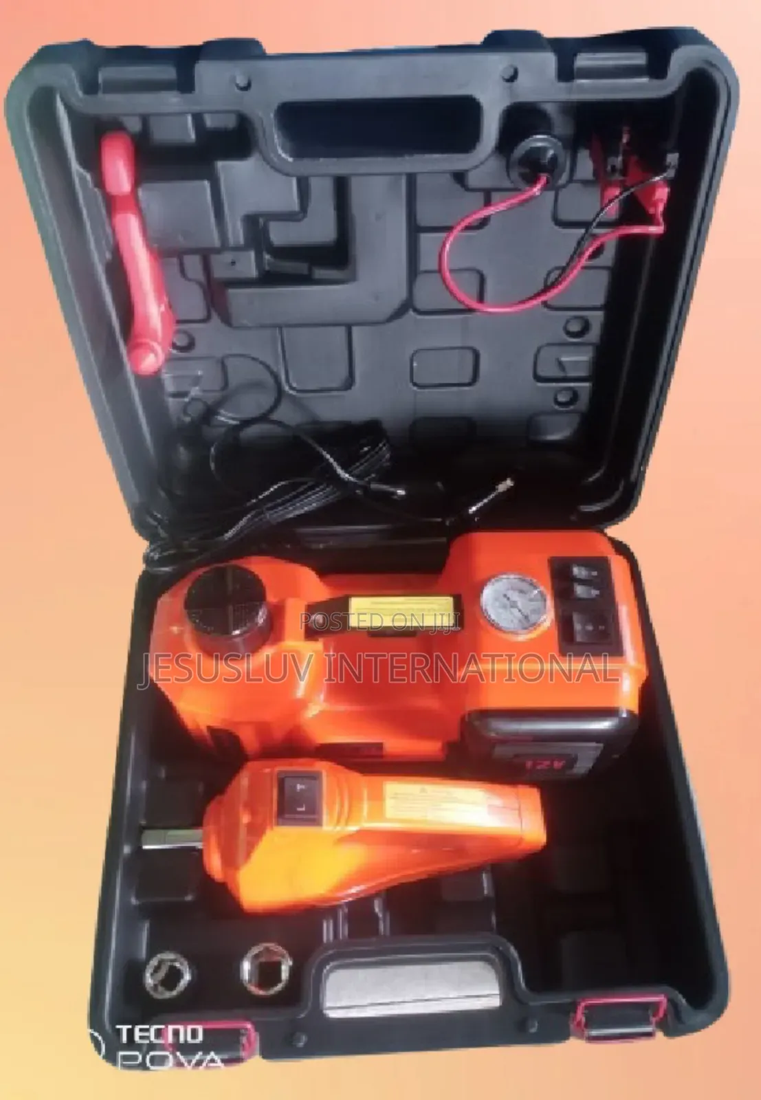 12v Upgraded Electric Car Jack Lift 5 Ton,Tire Pump Impact Wrench
