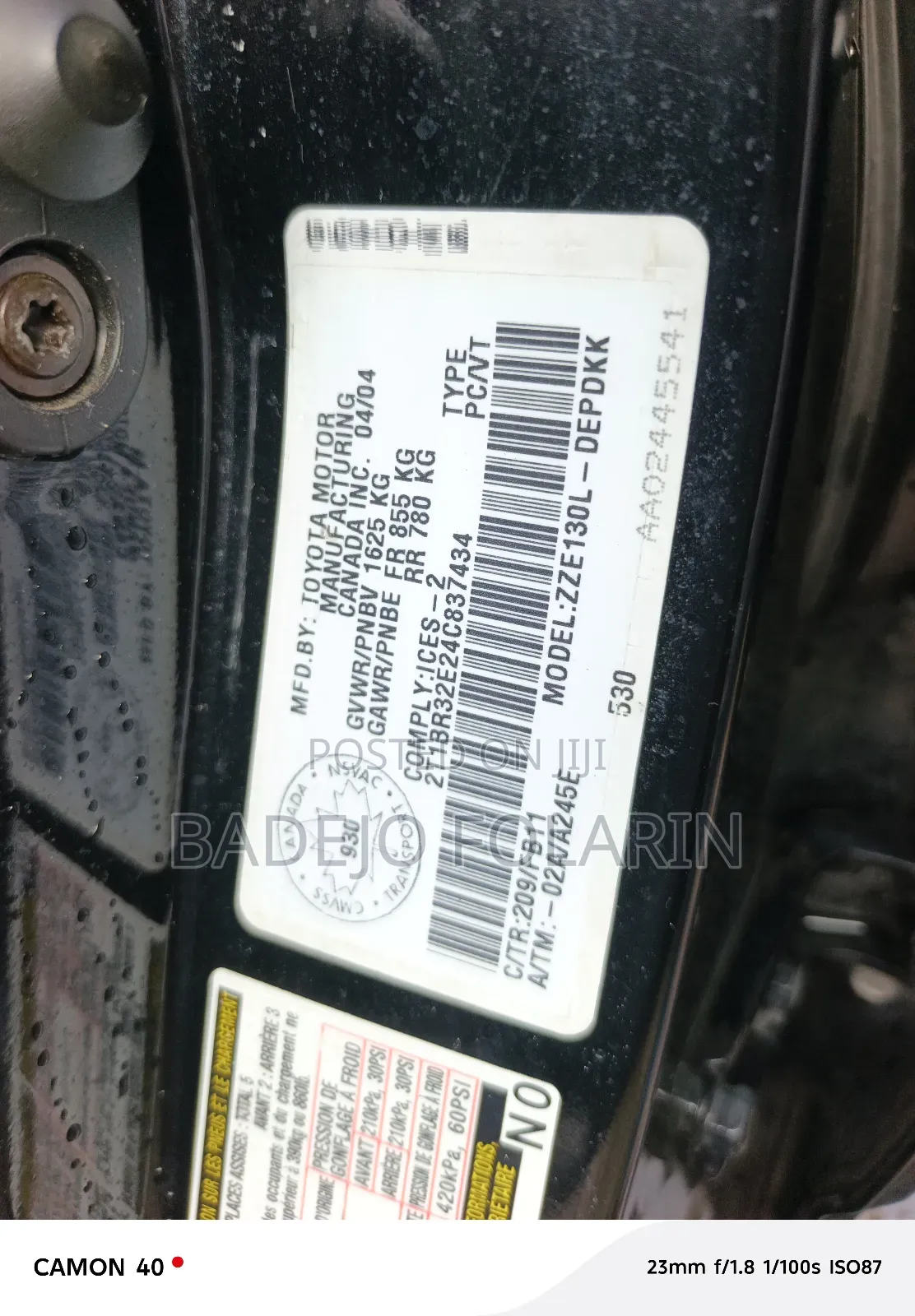 Toyota Corolla LE 2004 Black