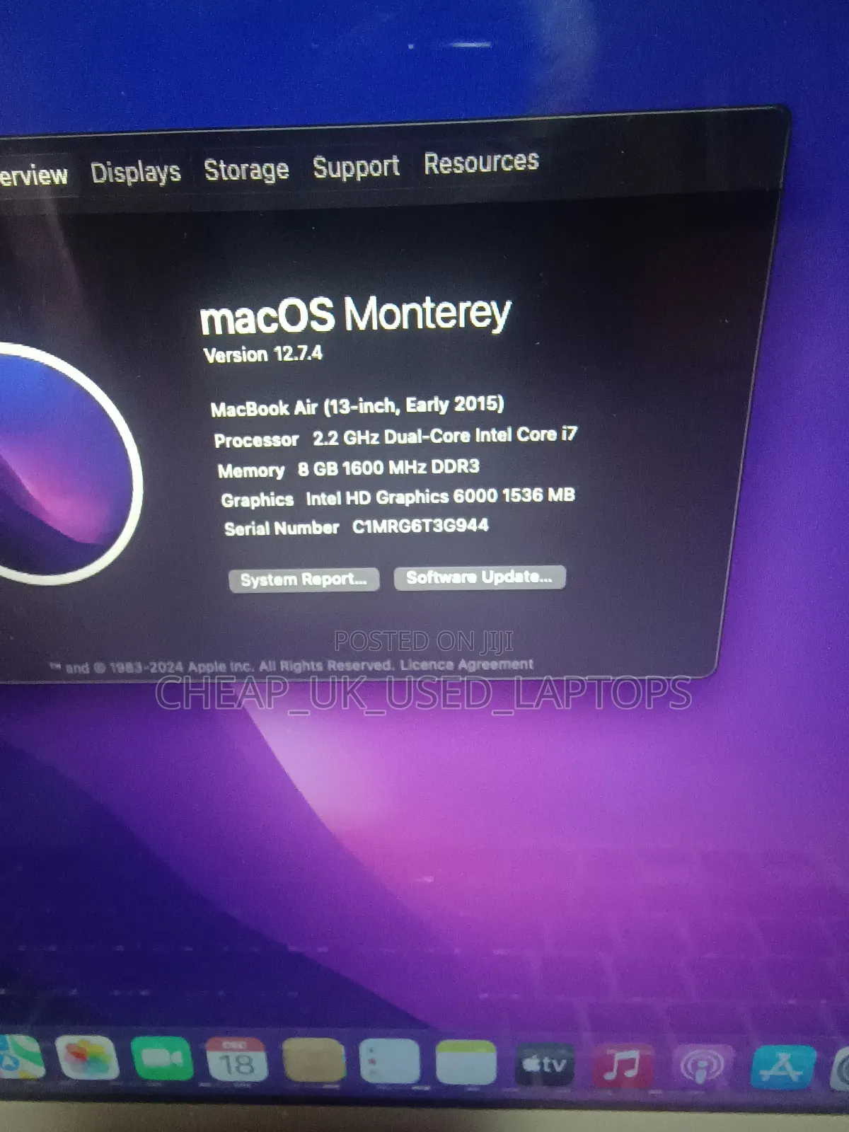 Laptop Apple MacBook Air 2015 8GB Intel Core I7 SSD 128GB