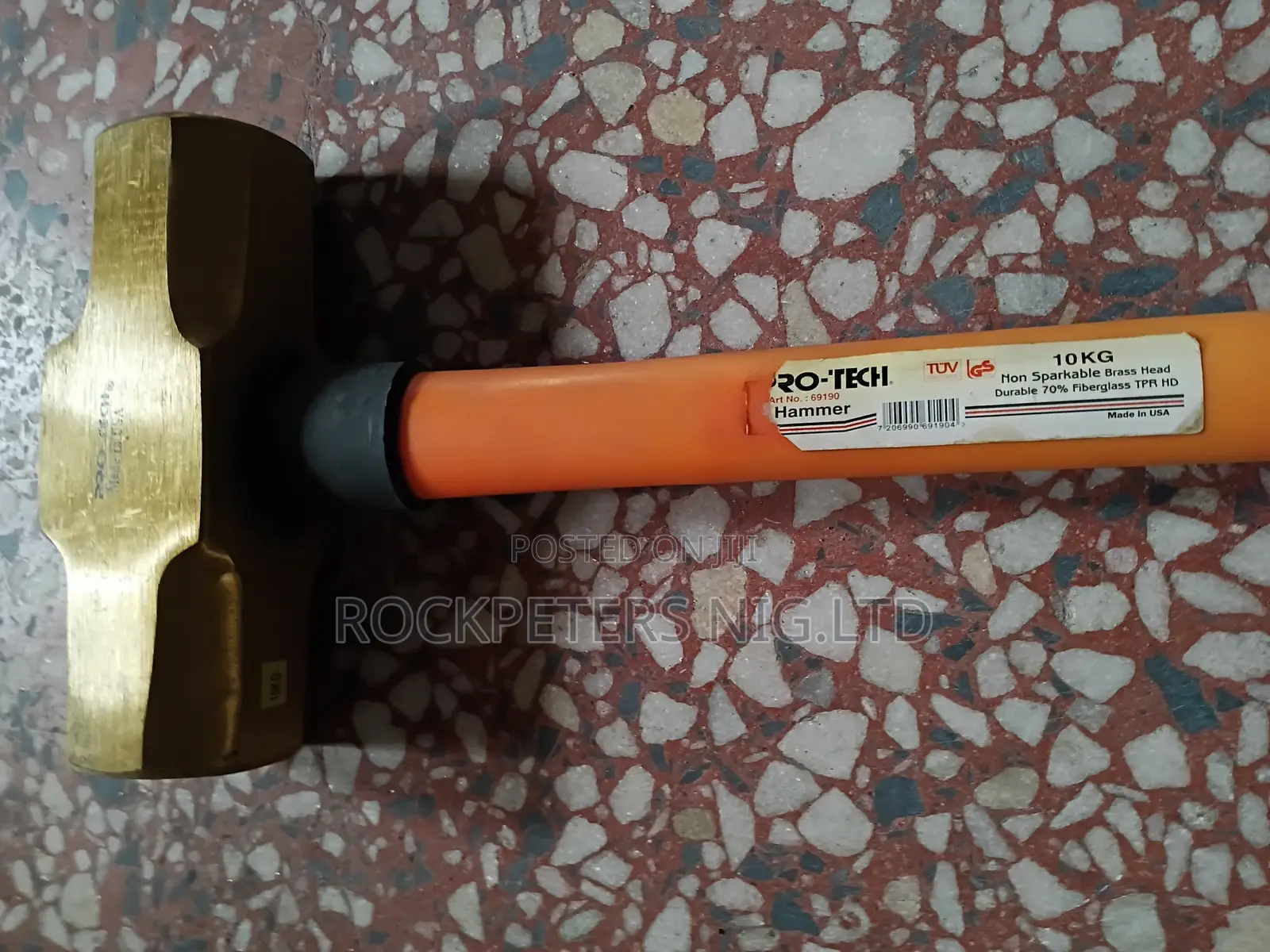 Protech 10kg Non-spark Brass Head Fibreglass Hammer