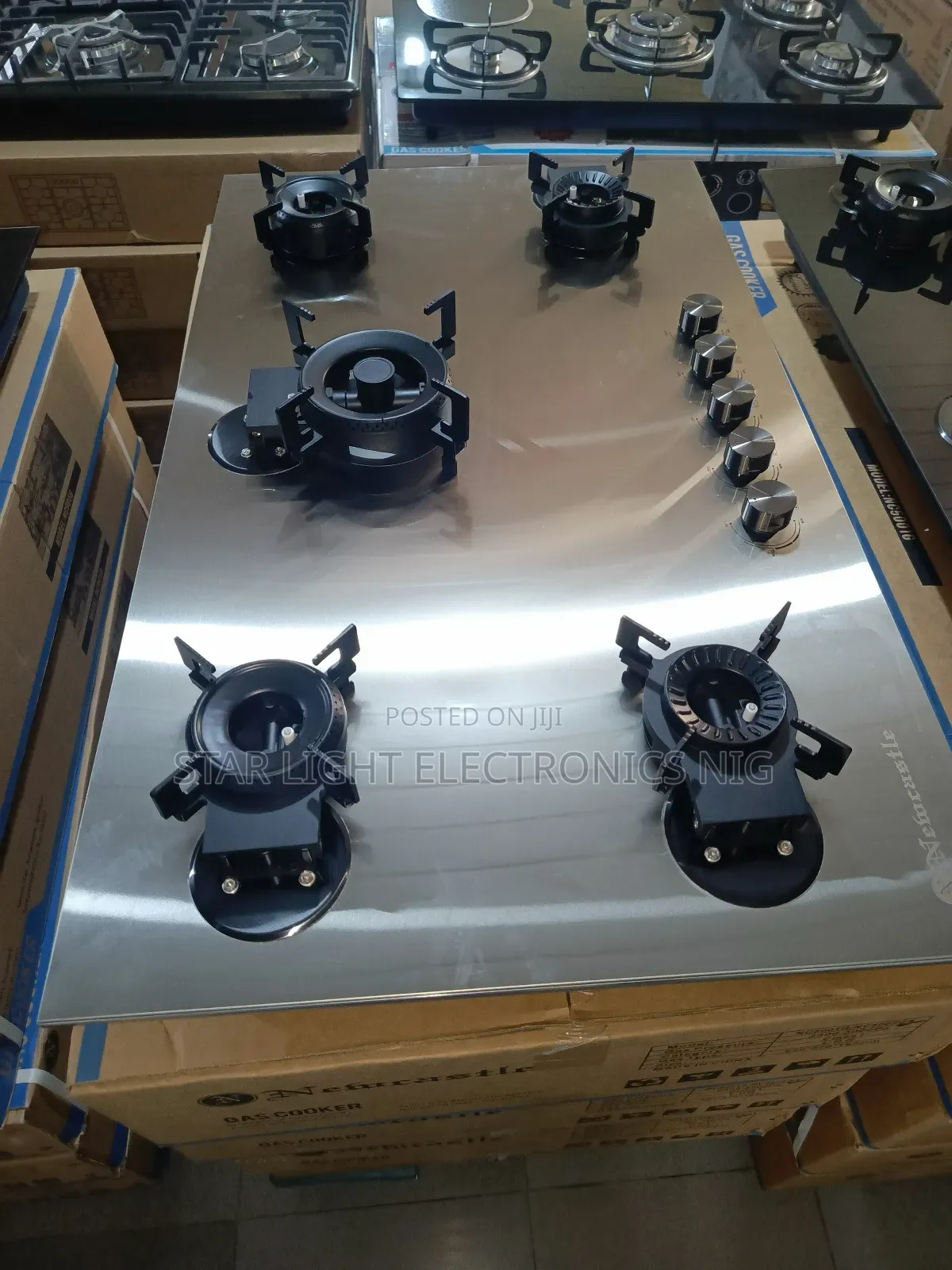 Stainless Steel 5 Burners Built-in Flip Up