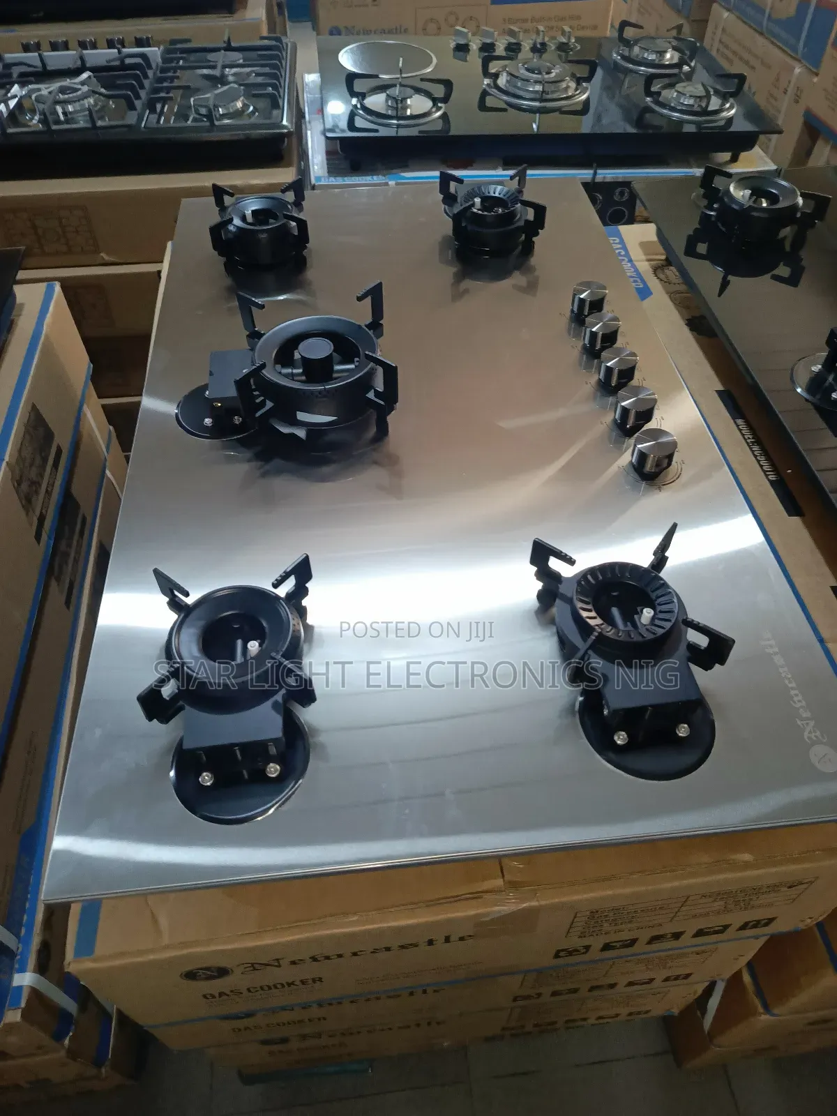 Stainless Steel 5 Burners Built-in Flip Up