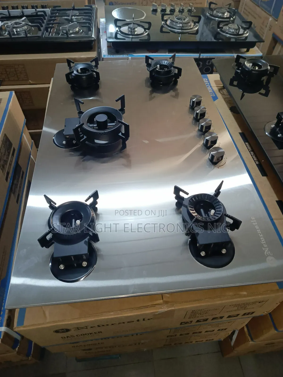 Stainless Steel 5 Burners Built-in Flip Up