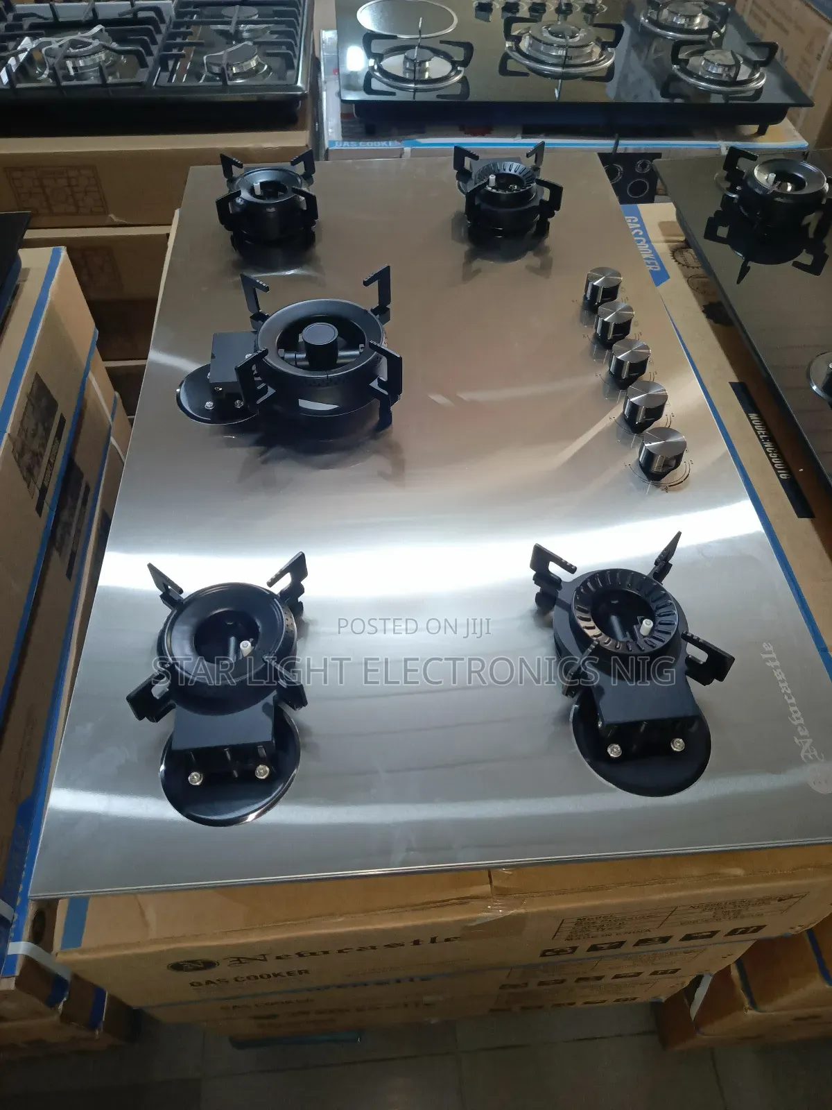 Stainless Steel 5 Burners Built-in Flip Up