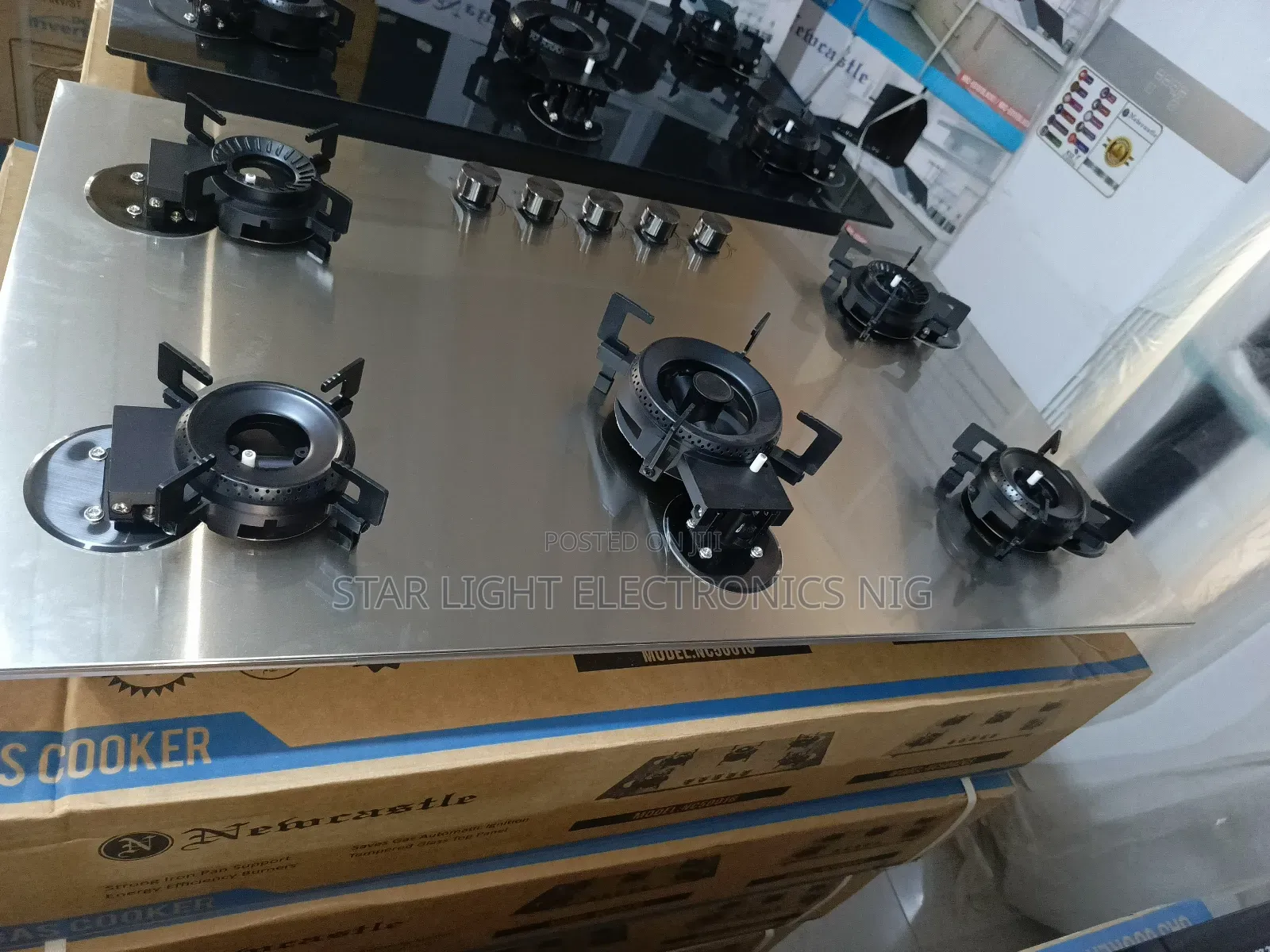 Stainless Steel 5 Burners Built-in Flip Up