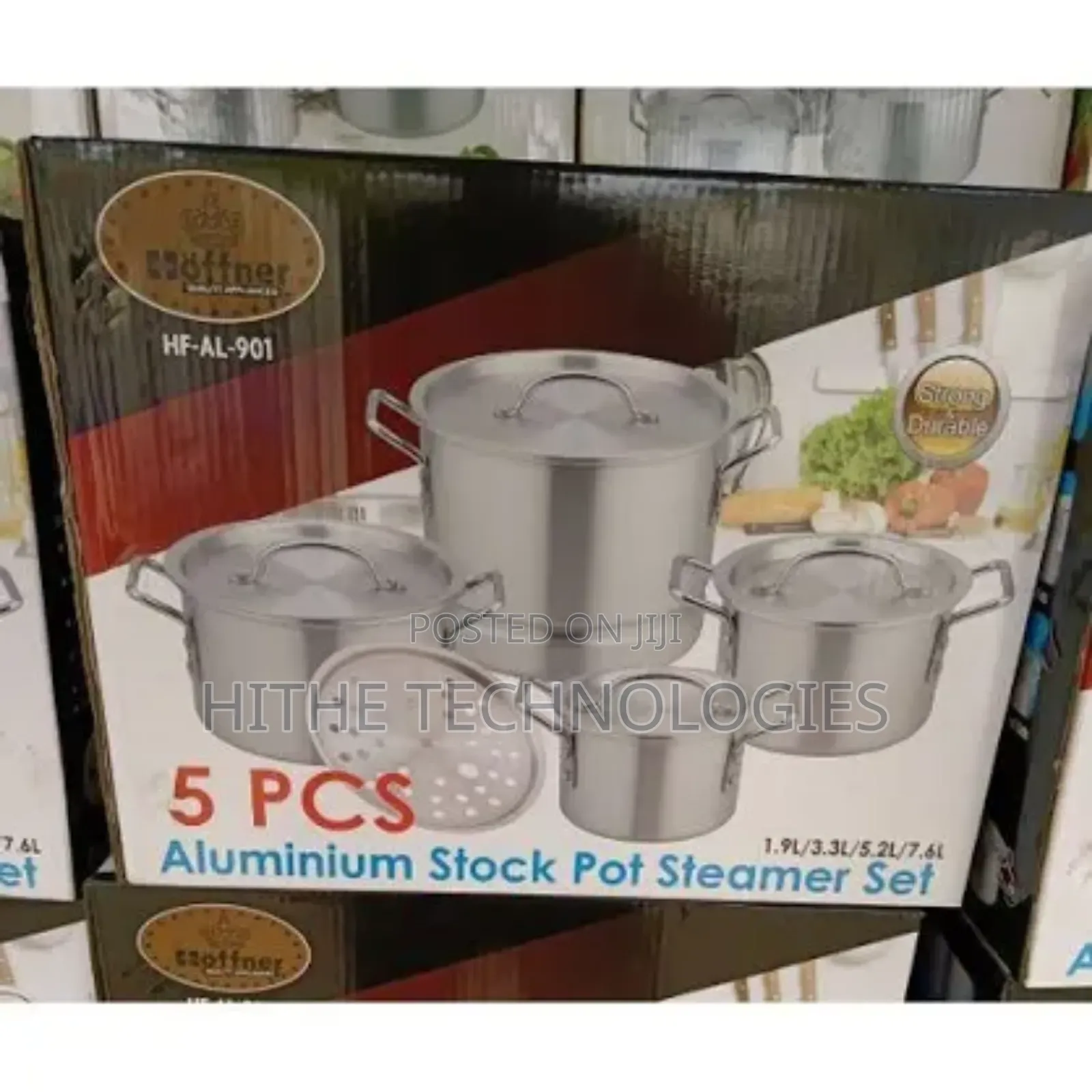 5pcs Aluminium Stock Pot Steamer Set