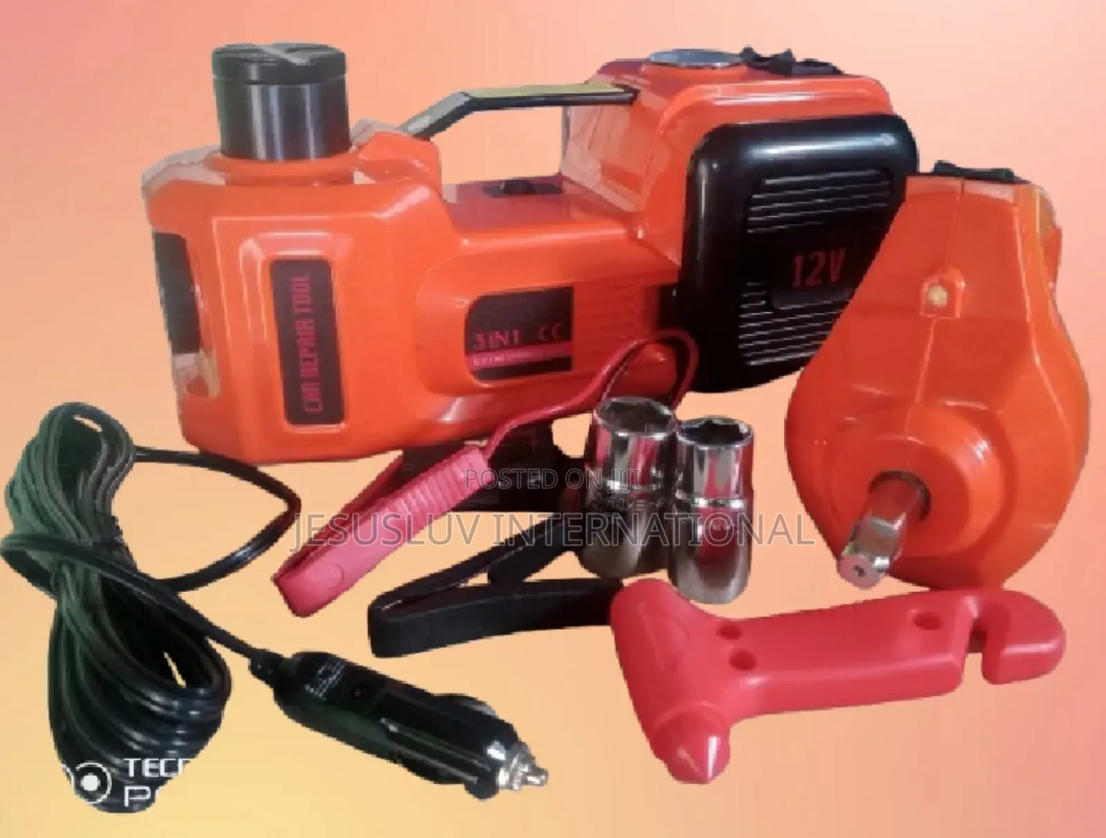 Mobile Electric Quick Car Jack 5 Ton With Tyre Pump Impact Wrench