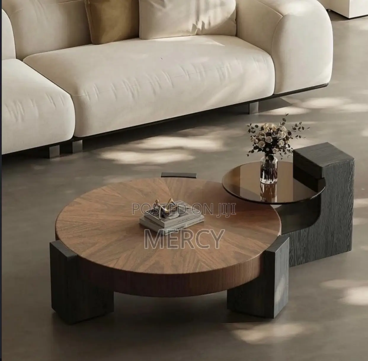 Wooden Coffee Table and Side With Drawers