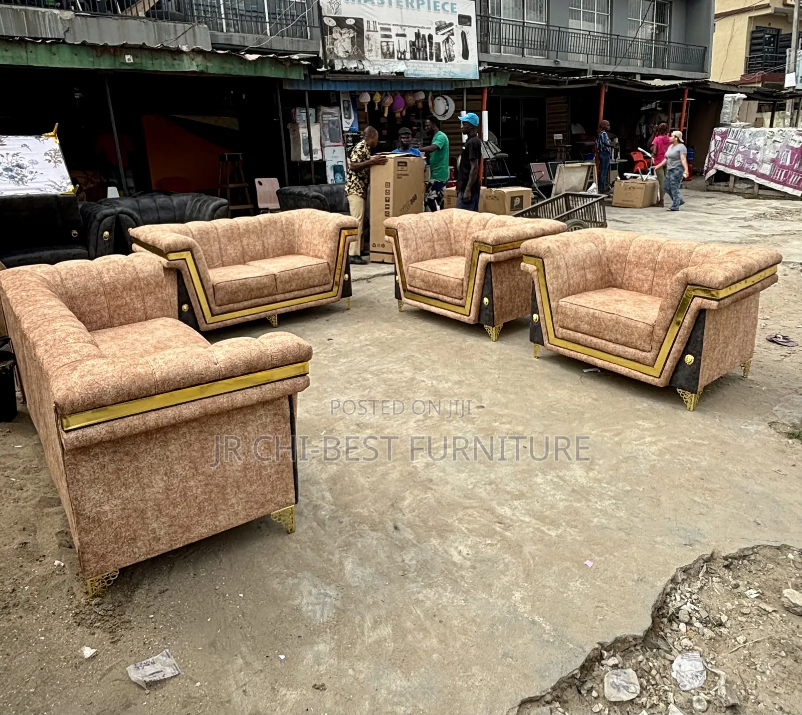 Splendid Set of Upholstery Fabric Seven Seater Chairs | Couch | Sofa