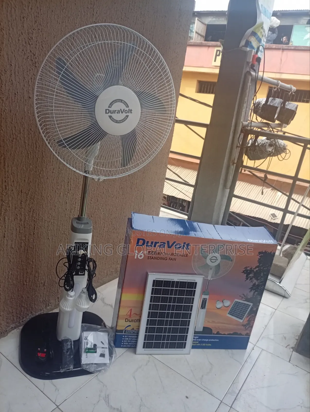 Brand New 16 Inches Duravolt Solar Rechargeable Fan