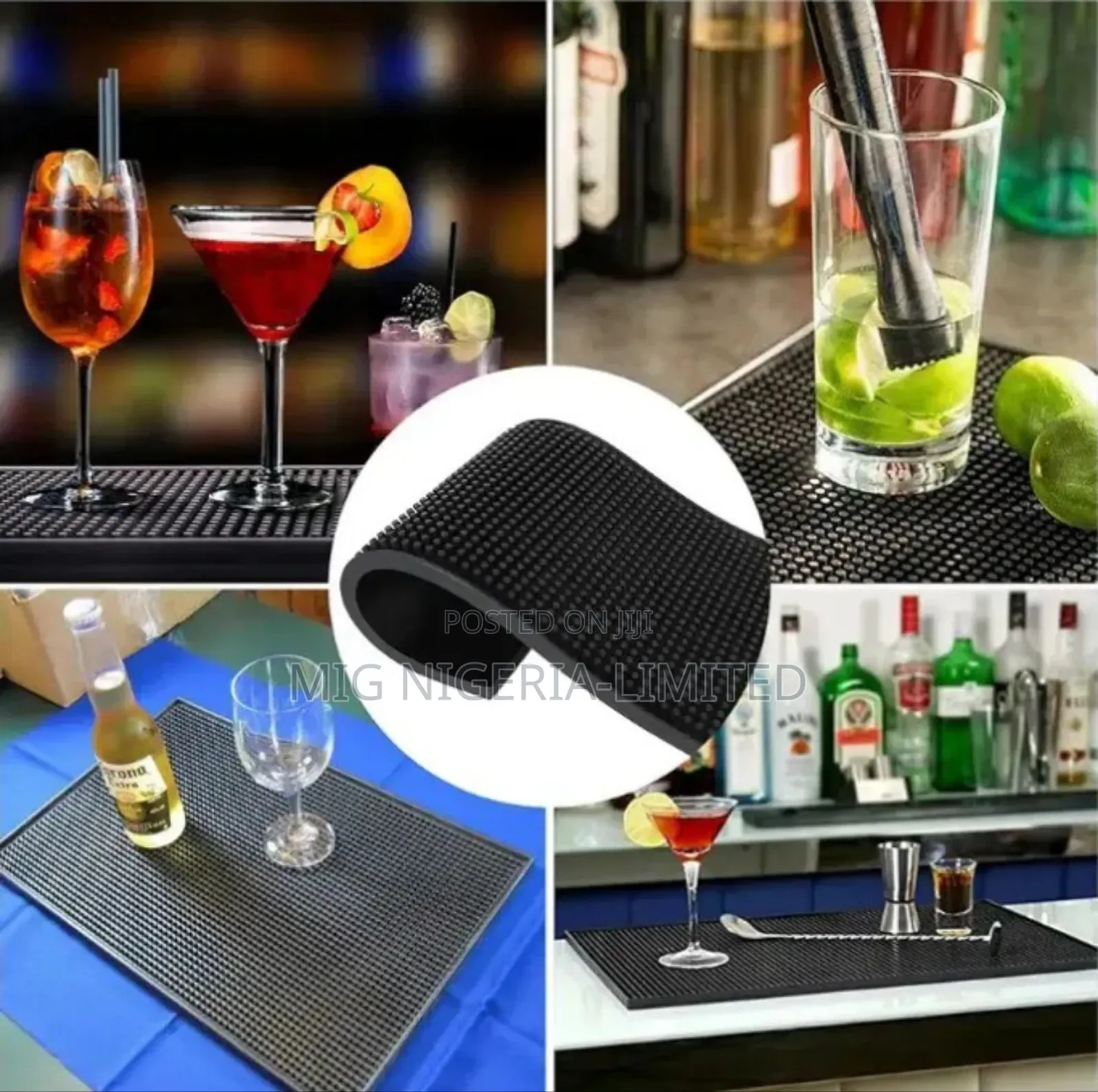 Bar Mats For Home Pub, Black Beer Mats, Non-slip Rubber Bar