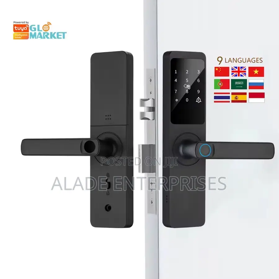 Tuya Wifi Smart Door Handle Digital Fingerprint Lock For Bedroom Home