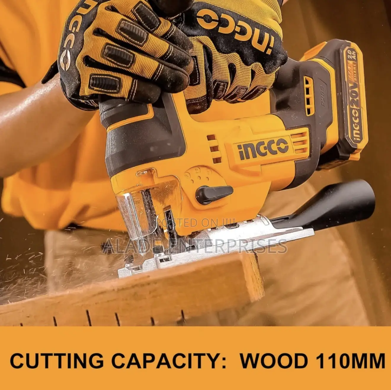 Ingco Cordless Jig Saw With 1 Battery And 1 Charger 20v